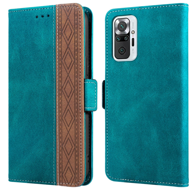 Turquoise leather phone case with side magnetic RFID flap, stitching trim, lens cutouts and flash