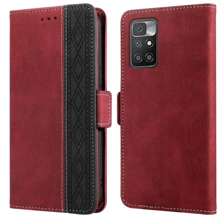 Red leather phone case with side magnetic flap, RFID protection, camera cutout on back