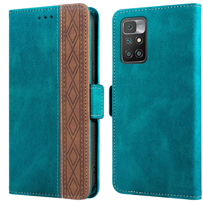 Teal leather phone case with side magnetic closure, patterned interior, quad camera cutouts