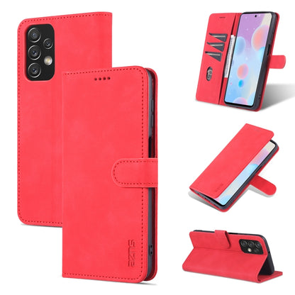 Red calf-texture leather phone case with horizontal flip cover and stand