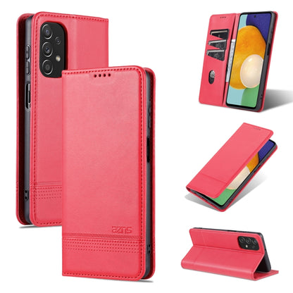 Bright red textured leather magnetic flip phone case with card slot and kickstand