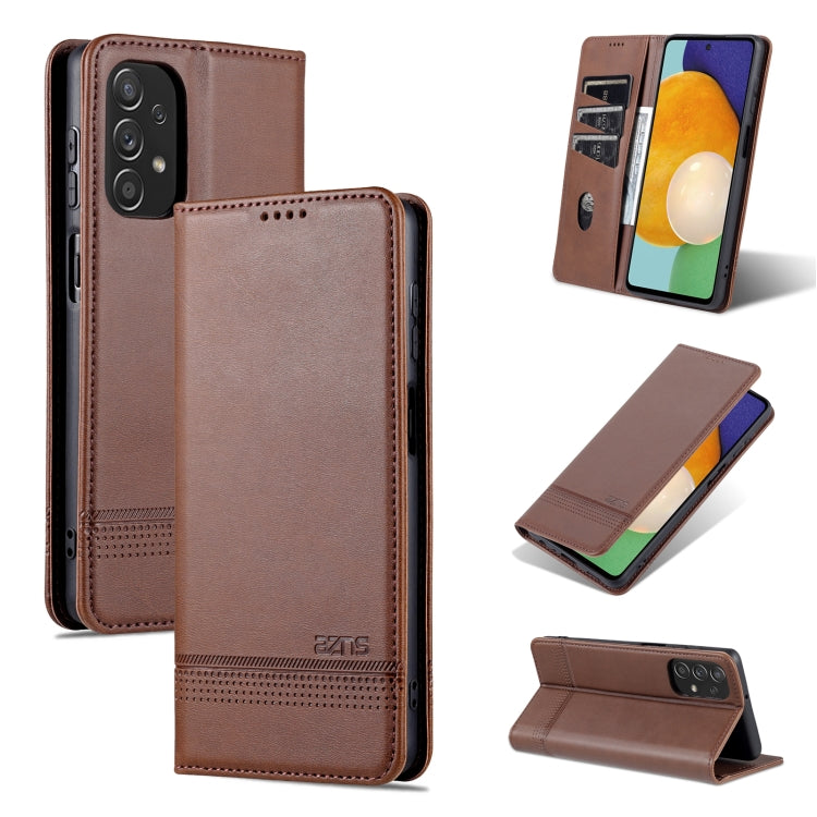 Dark brown textured leather magnetic wallet phone case with card slots and stand