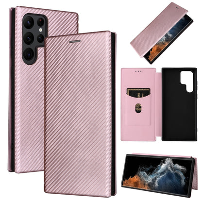 Magnetic flip phone case, carbon fiber texture, light mauve with card pocket