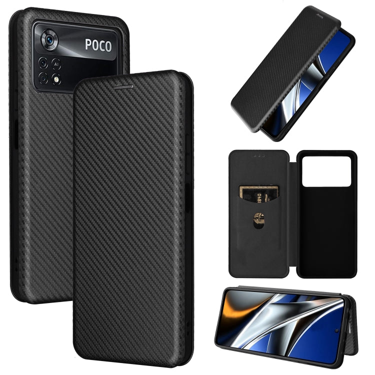 Magnetic flip phone case, carbon fiber texture, charcoal black with card pocket and cutout