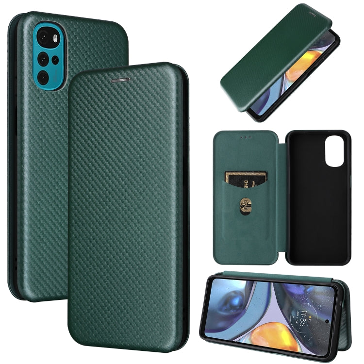 Carbon fiber textured flip magnetic phone case, green leather with cardholder window