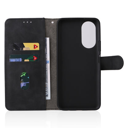 Black PU leather-texture folio phone case with inner pocket and camera cutout