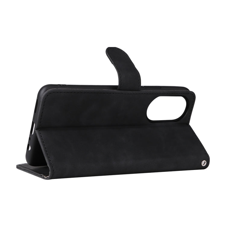 Black PU phone folio case with magnetic flap, kickstand, and camera cutout