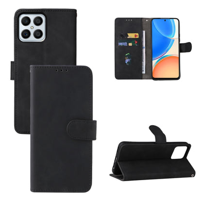 Black PU folio phone case with magnetic strap and front card holder