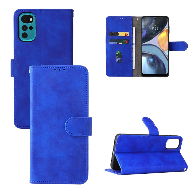 Blue PU leather-texture magnetic buckle phone case with folio wallet and card slots