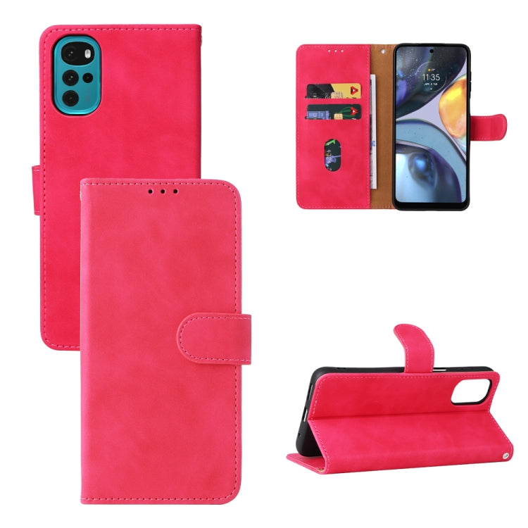 Rose red PU folio phone case with magnetic strap and front card holder