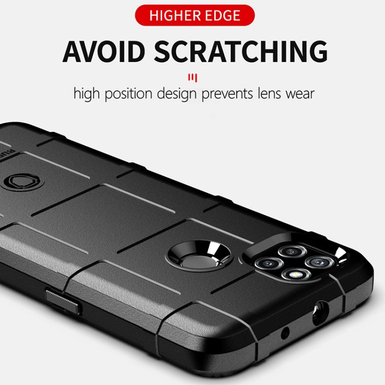 Black rugged TPU phone case with raised edges and grippy textured back