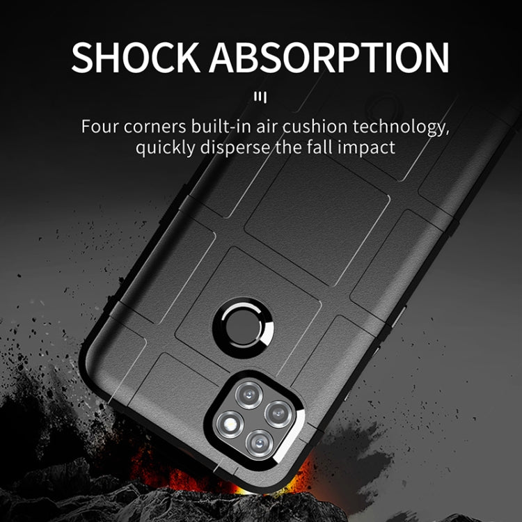 Grey rugged TPU phone case with shock-absorbing corners and raised camera section