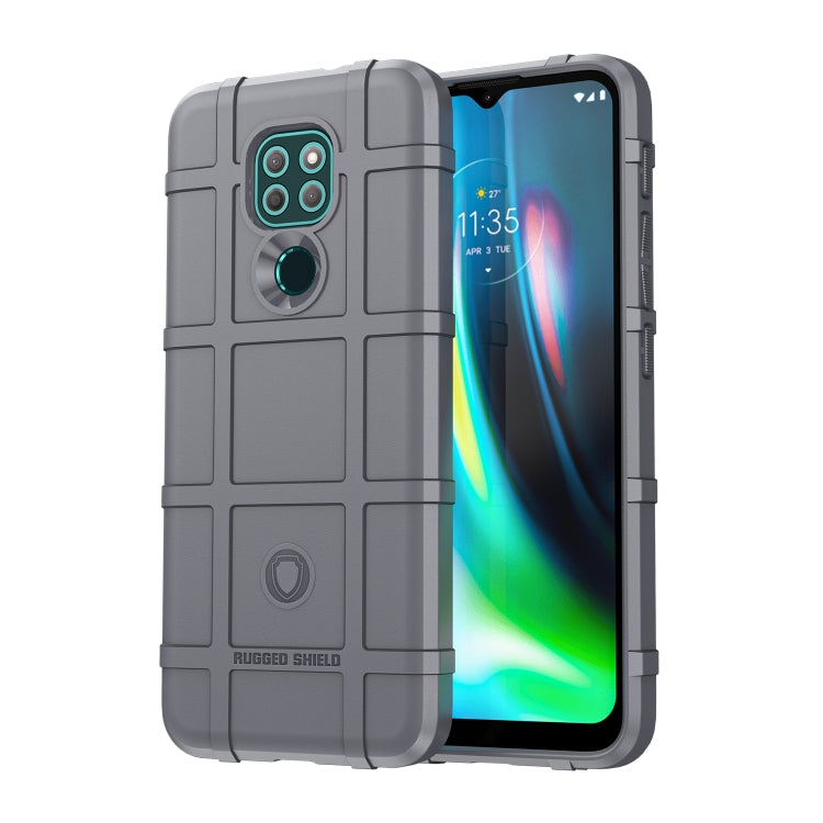 Grey rugged TPU phone case with raised camera cutout and shockproof bumper edges