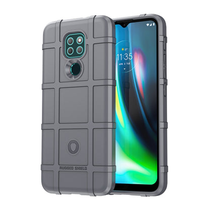 Grey rugged TPU phone case with raised camera cutout and shockproof bumper edges