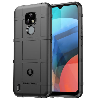 Black rugged TPU phone case with raised camera opening and shockproof edge protection