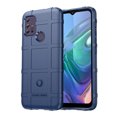 Blue rugged TPU phone case with camera cutout and shockproof bumper edge protection