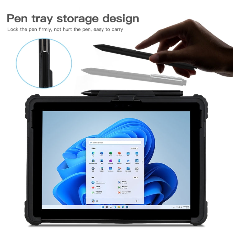 Transparent acrylic case with pen tray storage and black rugged frame