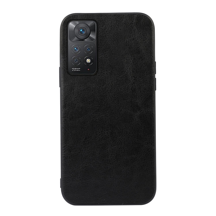 Black textured PU phone case with raised camera cutout and side openings.
