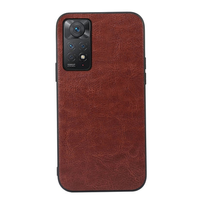 Coffee brown textured PU phone case with camera cutout and raised lip.