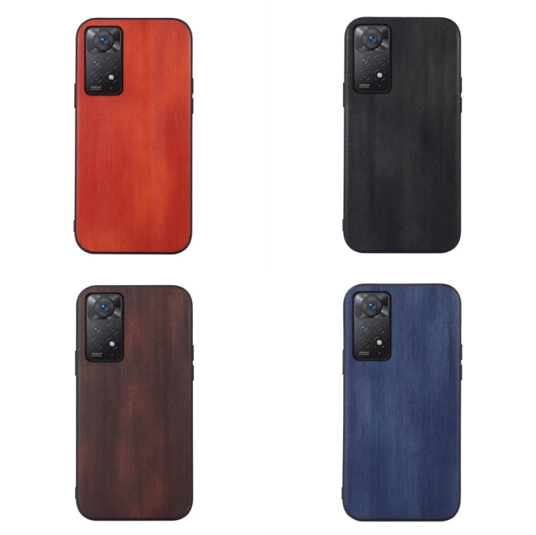 Set of PU phone cases in orange, black, brown, and blue with camera cutouts