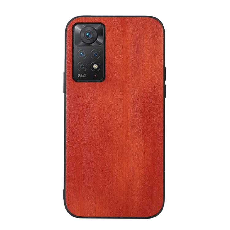 Textured PU phone case with camera cutouts, red-orange color
