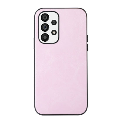 Pink cowhide-texture PU phone case with textured back and camera cutout