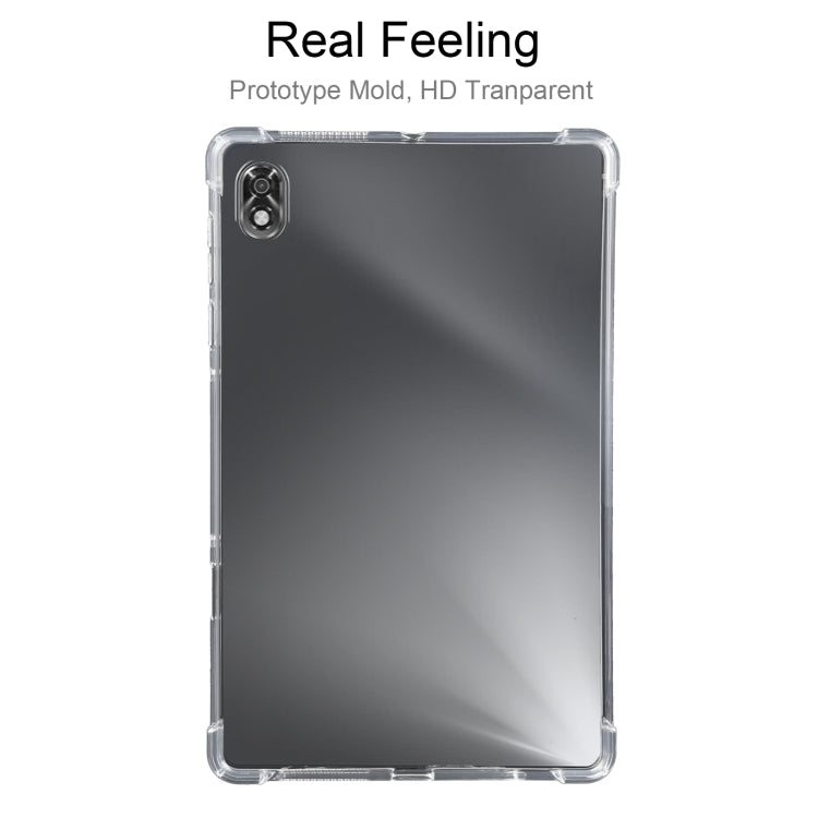 Clear TPU tablet case with slim fit and raised edges for device protection