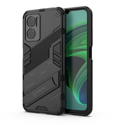 Black rugged shockproof phone case with armor texture and side protection