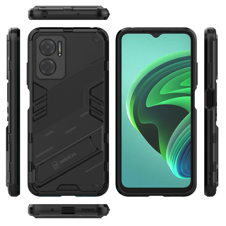 Black rugged shockproof phone case with camera cutouts and open side grips
