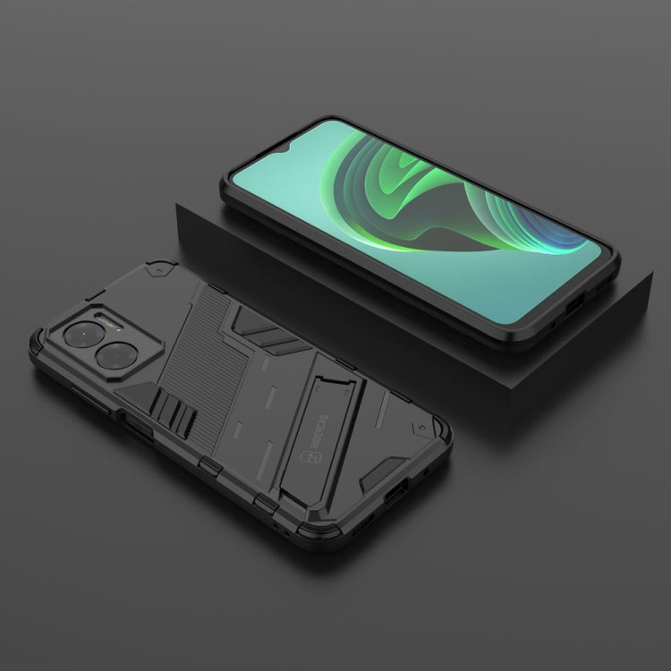 Black shockproof phone case with rugged armor design and camera protection