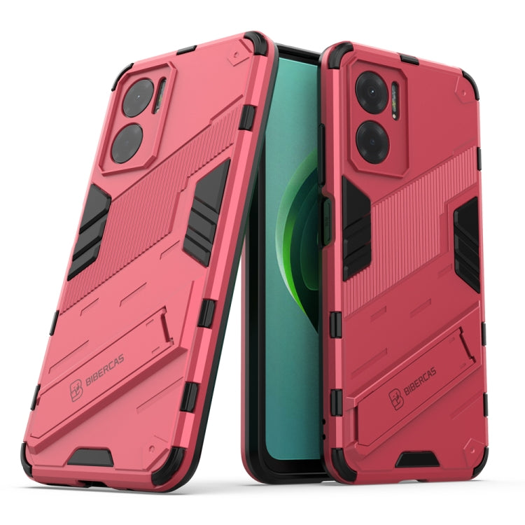Rugged pink smartphone case with dual-layer TPU armor and raised camera guards