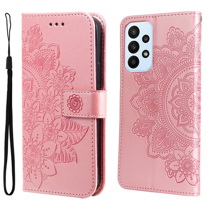 Blush pink embossed floral flip leather phone case with wrist strap and camera cutout