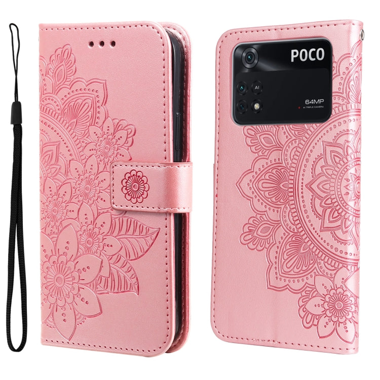 Rose embossed floral flip phone case with wrist strap and magnetic buckle