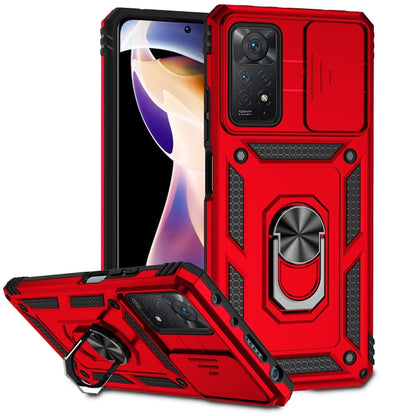 Rugged red phone case with ring stand holder and raised camera cutouts