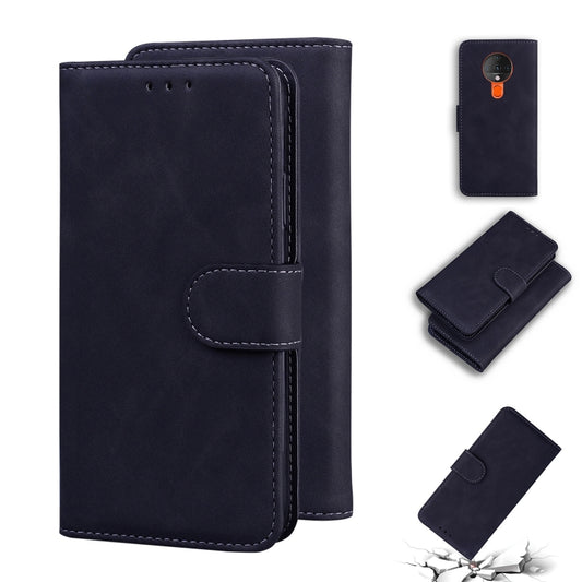 Dark navy leather flip phone case with stitched side wallet flap and card holder window
