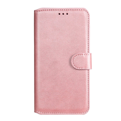 Rose gold vertical flip leather phone case with side strap and top cutout
