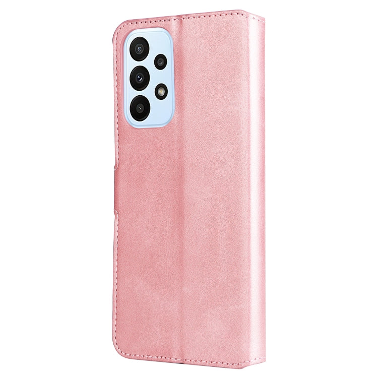 Rose gold horizontal flip leather phone case with camera cutout on back
