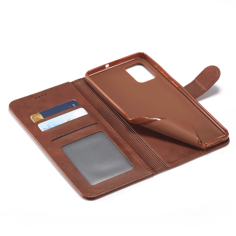 Brown leather wallet phone case interior with card slots and cash pocket