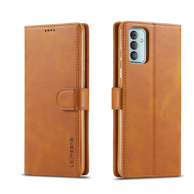 Calf-texture leather phone case with folio flap and card slot, tan brown, camera cutouts