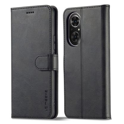 Calf-texture leather phone case with folio flap, dark gray, dual camera cutout