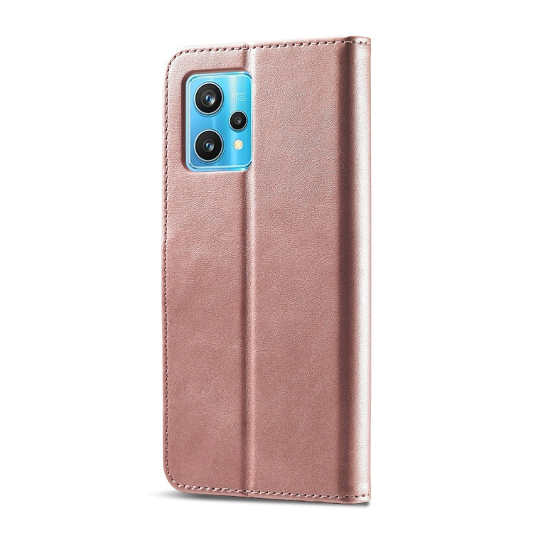 Rose gold calf-texture leather phone case with camera cutout and smooth back