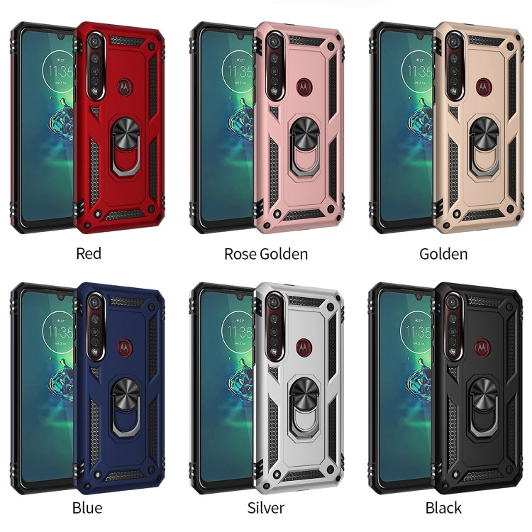 Protective phone case color options: red, rose gold, gold, blue, silver, black