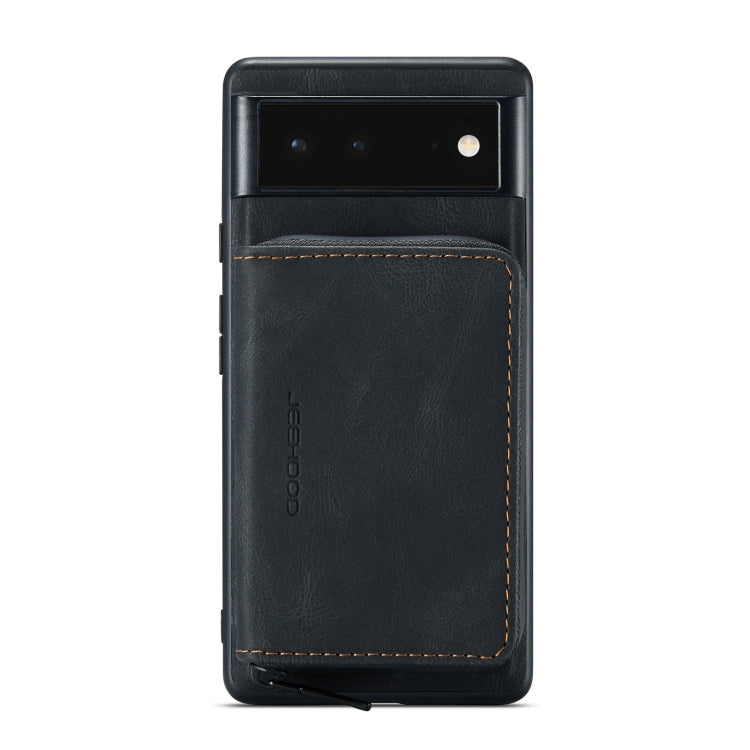 Black leather wallet phone case with magnetic closure and card slot