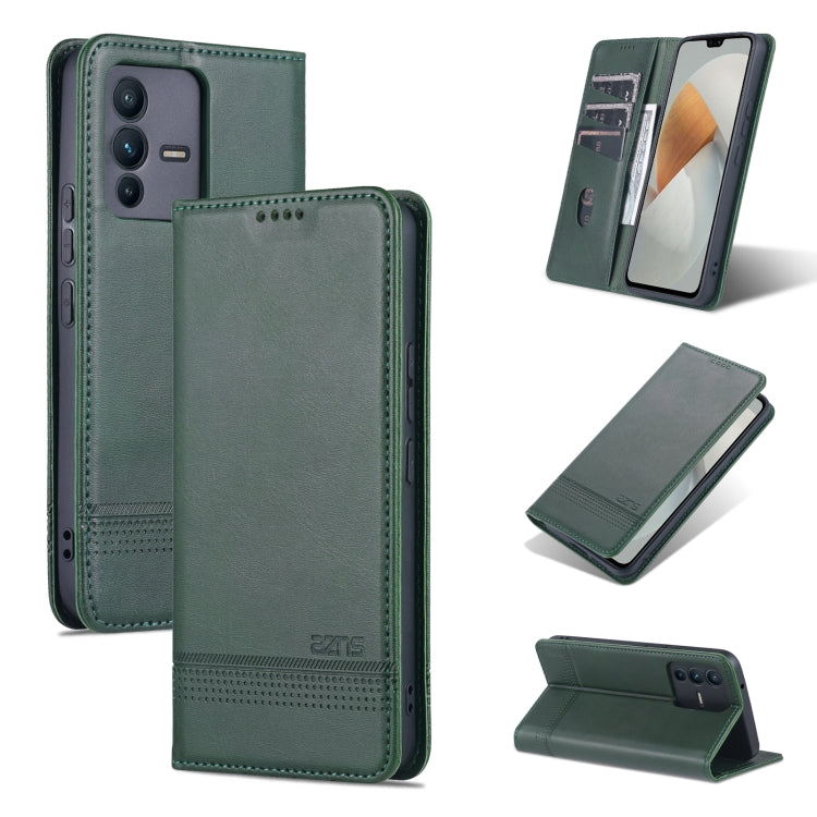 Magnetic flip leather phone case, dark green, textured finish with magnetic clasp