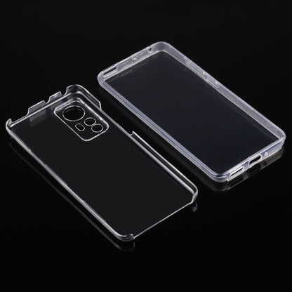 Clear TPU phone case pair, one with camera cutout and raised edges