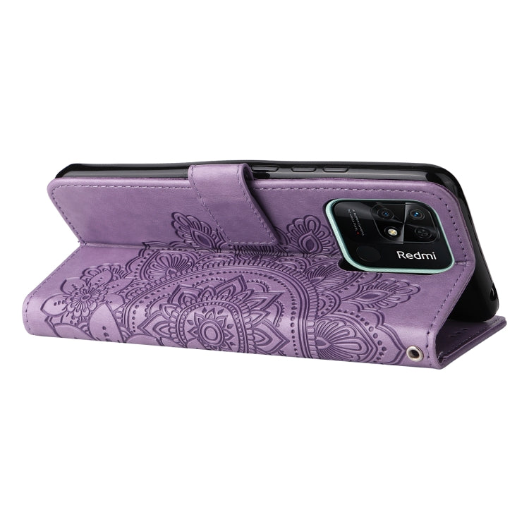 Light purple embossed floral folio phone case with foldover cover and wrist strap