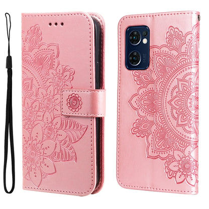 Rose pink embossed floral flip phone case with wrist strap, shown open and closed