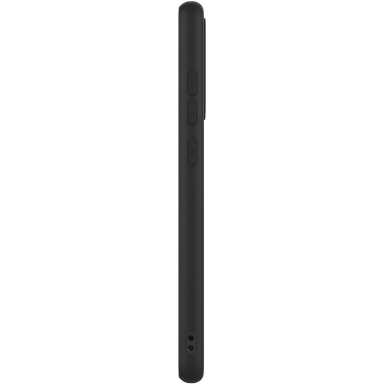 Matte black frosted TPU phone case side view with button and port openings