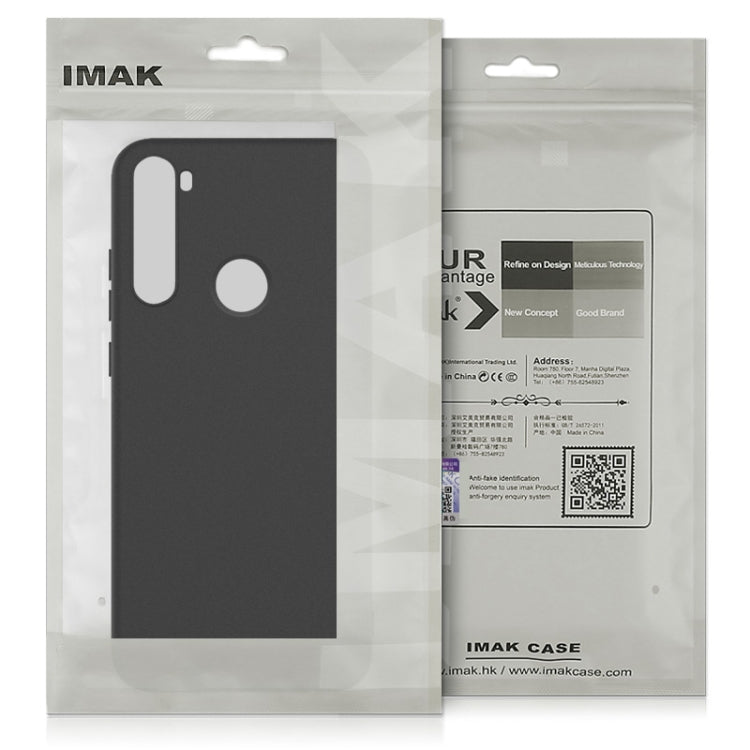 IMAK black phone case package with front and back case image on display