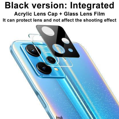 Integrated rear camera lens glass film with black lens cap on smartphone